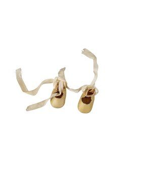 Pair Ginny Doll Ballet Slippers Cream Vintage Vogue 94760